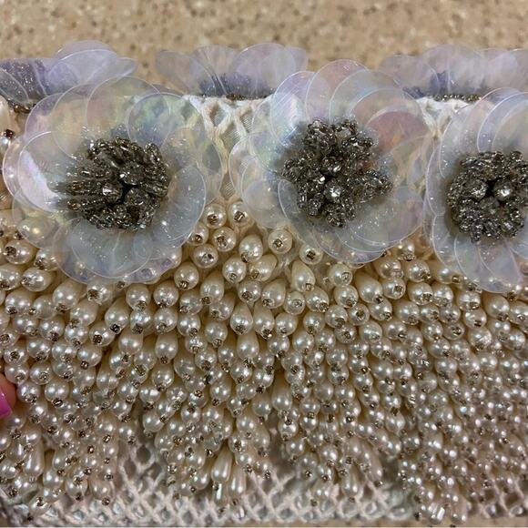 Lulus Pearls and Iridescent Flowers Purse - Picture 2 of 6